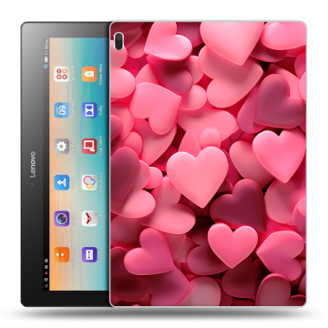Силиконовый чехол на Lenovo Tab 4 10 с принтом розовые сердечки