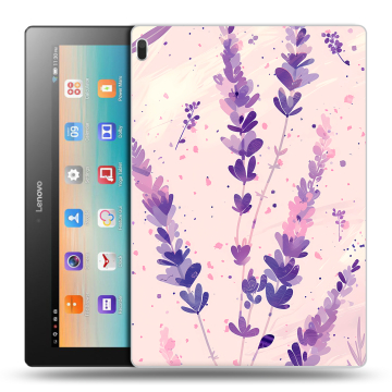 Силиконовый чехол на Lenovo Tab 4 10 с принтом цветы лаванда