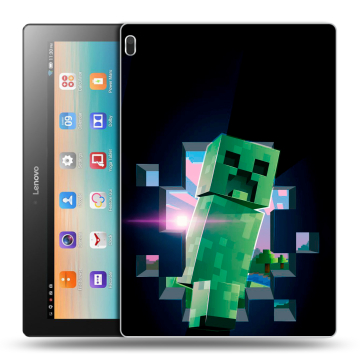 Силиконовый чехол на Lenovo Tab 4 10 с принтом Майнкрафт Minecraft