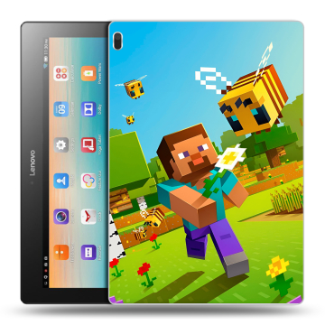Силиконовый чехол на Lenovo Tab 4 10 с принтом Майнкрафт Minecraft