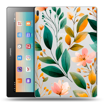 Силиконовый чехол на Lenovo Tab 4 10 с принтом Цветы паттерн