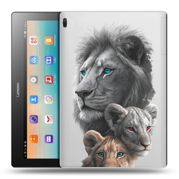Силиконовый чехол на Lenovo Tab 4 10 с принтом Львы
