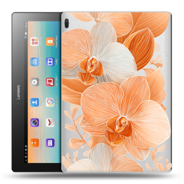 Силиконовый чехол на Lenovo Tab 4 10 с принтом Бежевые цветы