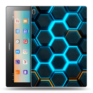 Силиконовый чехол на Lenovo Tab 4 10 с принтом Неоновые соты