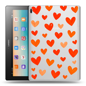 Силиконовый чехол на Lenovo Tab 4 10 с принтом Сердечки