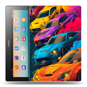 Силиконовый чехол на Lenovo Tab 4 10 с принтом Тачки