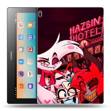 Силиконовый чехол на Lenovo Tab 4 10 с принтом Hazbin Hotel Отель Хазбин