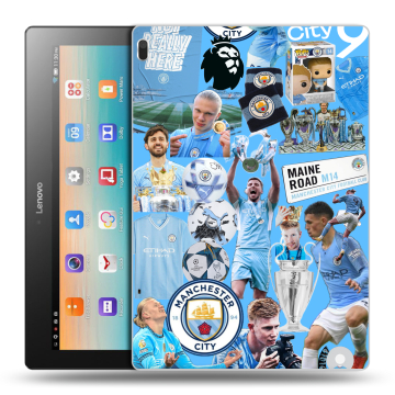 Силиконовый чехол на Lenovo Tab 4 10 с принтом Man City Манчестер Сити