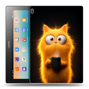 Силиконовый чехол на Lenovo Tab 4 10 с принтом Смешной кот