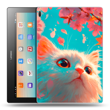 Силиконовый чехол на Lenovo Tab 4 10 с принтом Красивый кот