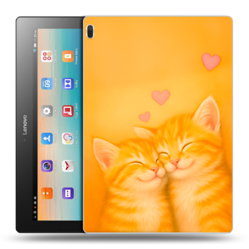 Силиконовый чехол на Lenovo Tab 4 10 с принтом Милые котята