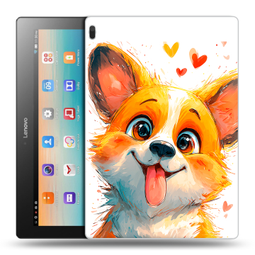 Силиконовый чехол на Lenovo Tab 4 10 с принтом корги