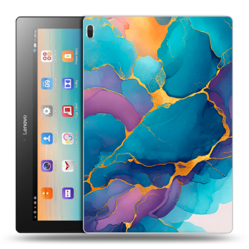 Силиконовый чехол на Lenovo Tab 4 10 с принтом Мрамор блестки