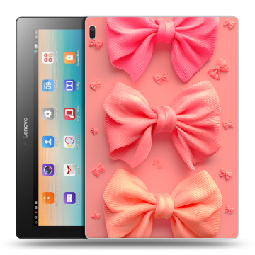 Силиконовый чехол на Lenovo Tab 4 10 с принтом Розовые бантики