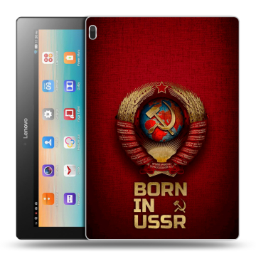 Силиконовый чехол на Lenovo Tab 4 10 с принтом Флаг Герб СССР