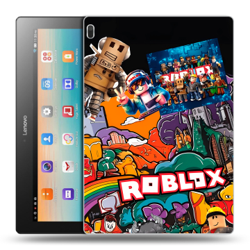 Силиконовый чехол на Lenovo Tab 4 10 с принтом Roblox Роблокс
