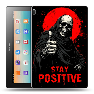 Силиконовый чехол на Lenovo Tab 4 10 с принтом смешной скелет