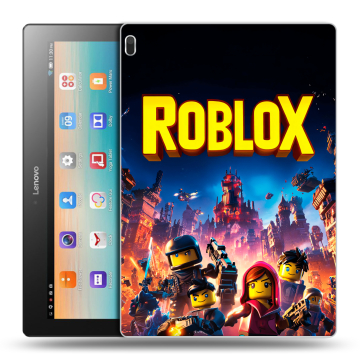 Силиконовый чехол на Lenovo Tab 4 10 с принтом Roblox Роблокс