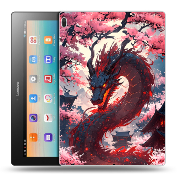 Силиконовый чехол на Lenovo Tab 4 10 с принтом Дракон Японский
