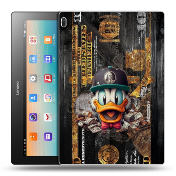 Силиконовый чехол на Lenovo Tab 4 10 с принтом Дональд Дак Доллар