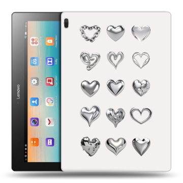 Силиконовый чехол на Lenovo Tab 4 10 с принтом Y2K сердечки