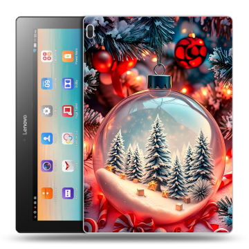 Силиконовый чехол на Lenovo Tab 4 10 с принтом Новый год