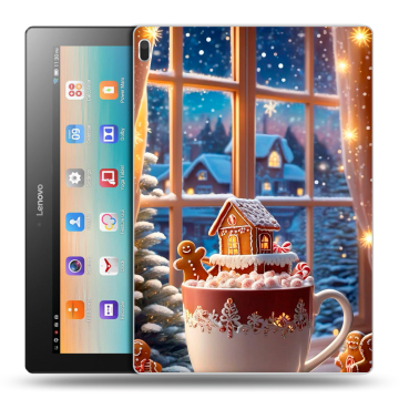 Силиконовый чехол на Lenovo Tab 4 10 с принтом Новый год