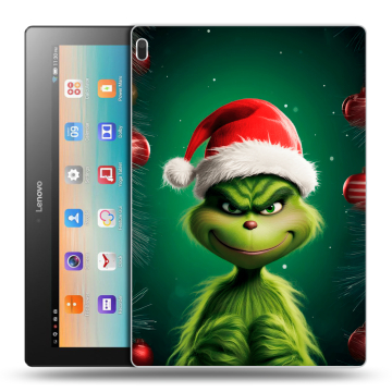 Силиконовый чехол на Lenovo Tab 4 10 с принтом Гринч Новый год Рождество