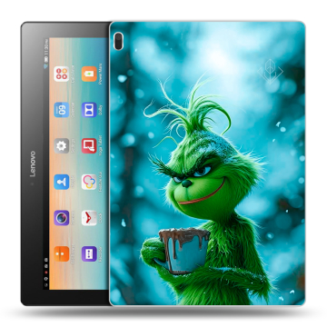 Силиконовый чехол на Lenovo Tab 4 10 с принтом Новый год гринч