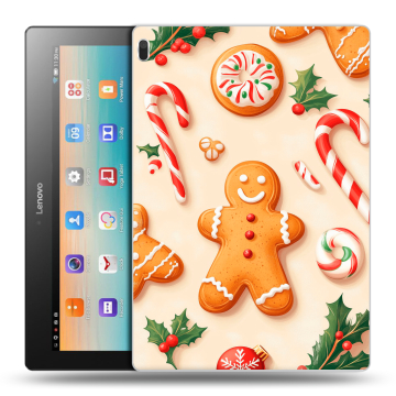 Силиконовый чехол на Lenovo Tab 4 10 с принтом Новый год