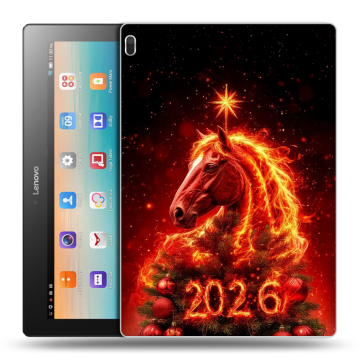 Силиконовый чехол на Lenovo Tab 4 10 с принтом Новый год