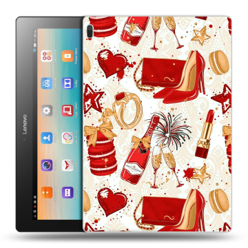 Силиконовый чехол на Lenovo Tab 4 10 с принтом Новый год