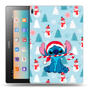 Силиконовый чехол на Lenovo Tab 4 10 с принтом Стич Новый год