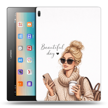 Силиконовый чехол на Lenovo Tab 4 10 с принтом женский