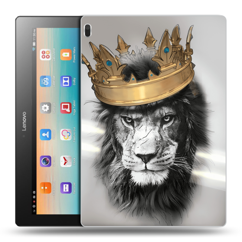 Силиконовый чехол на Lenovo Tab 4 10 с принтом Лев с короной Силиконовый чехол на Lenovo Tab 4 10 с принтом Лев с короной