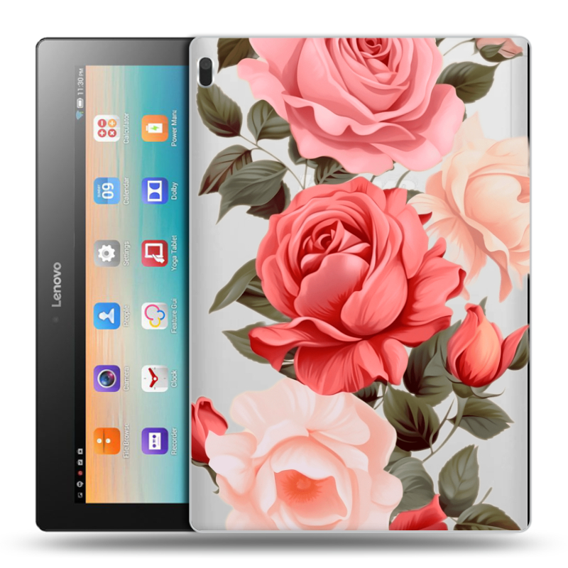 Силиконовый чехол на Lenovo Tab 4 10 с принтом Розы Силиконовый чехол на Lenovo Tab 4 10 с принтом Розы