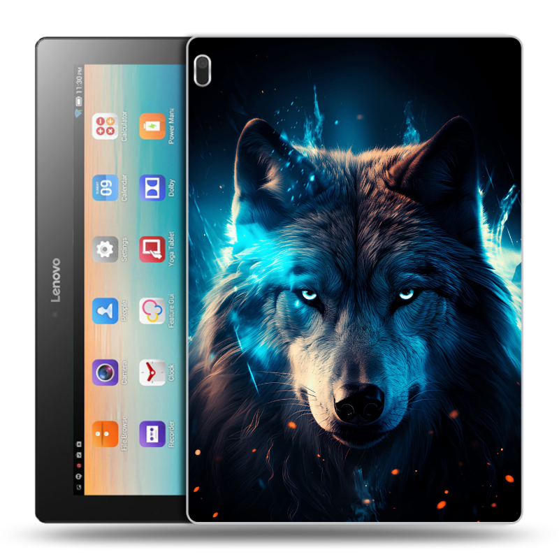 Силиконовый чехол на Lenovo Tab 4 10 с принтом Волк ночной Силиконовый чехол на Lenovo Tab 4 10 с принтом Волк ночной
