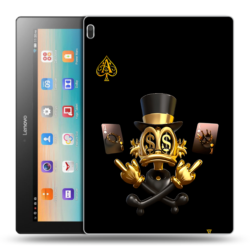 Силиконовый чехол на Lenovo Tab 4 10 с принтом Золотой скрудж макдак Силиконовый чехол на Lenovo Tab 4 10 с принтом Золотой скрудж макдак