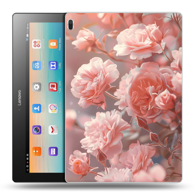 Силиконовый чехол на Lenovo Tab 4 10 с принтом Розовые розы Силиконовый чехол на Lenovo Tab 4 10 с принтом Розовые розы