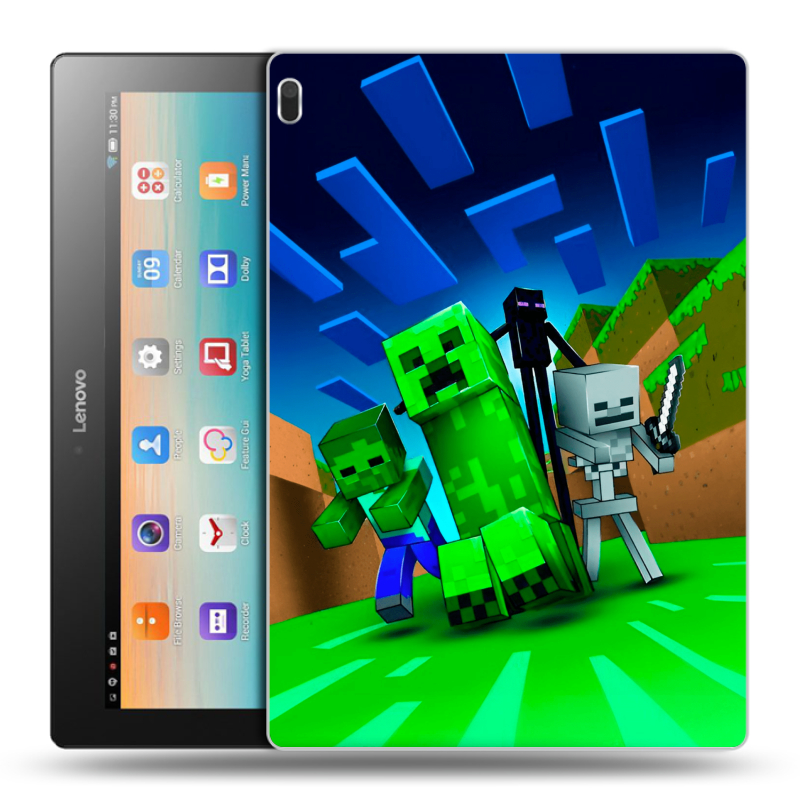 Силиконовый чехол на Lenovo Tab 4 10 с принтом Майнкрафт Силиконовый чехол на Lenovo Tab 4 10 с принтом Майнкрафт