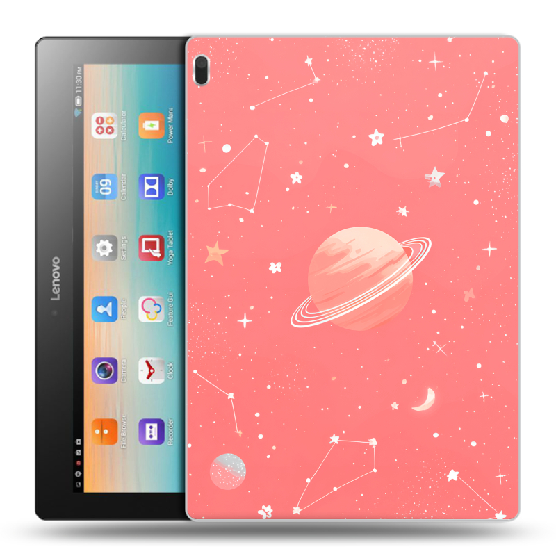 Силиконовый чехол на Lenovo Tab 4 10 с принтом Розовый космос Силиконовый чехол на Lenovo Tab 4 10 с принтом Розовый космос
