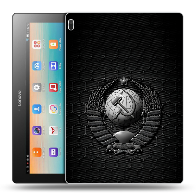 Силиконовый чехол на Lenovo Tab 4 10 с принтом Герб Флаг СССР Силиконовый чехол на Lenovo Tab 4 10 с принтом Герб Флаг СССР