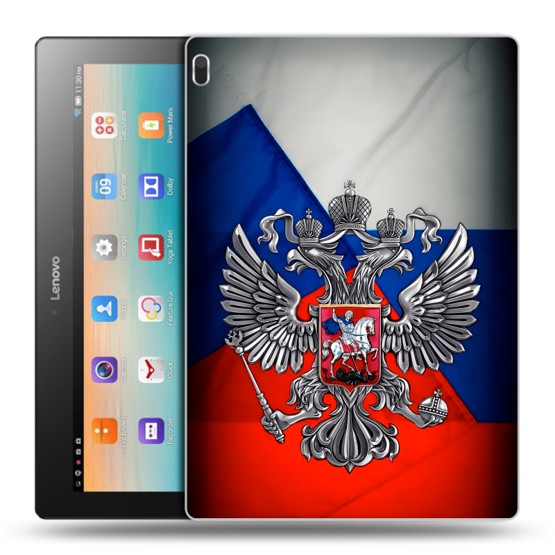 Силиконовый чехол на Lenovo Tab 4 10 с принтом Флаг России Силиконовый чехол на Lenovo Tab 4 10 с принтом Флаг России