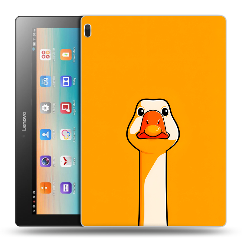 Силиконовый чехол на Lenovo Tab 4 10 с принтом Смешная утка Силиконовый чехол на Lenovo Tab 4 10 с принтом Смешная утка