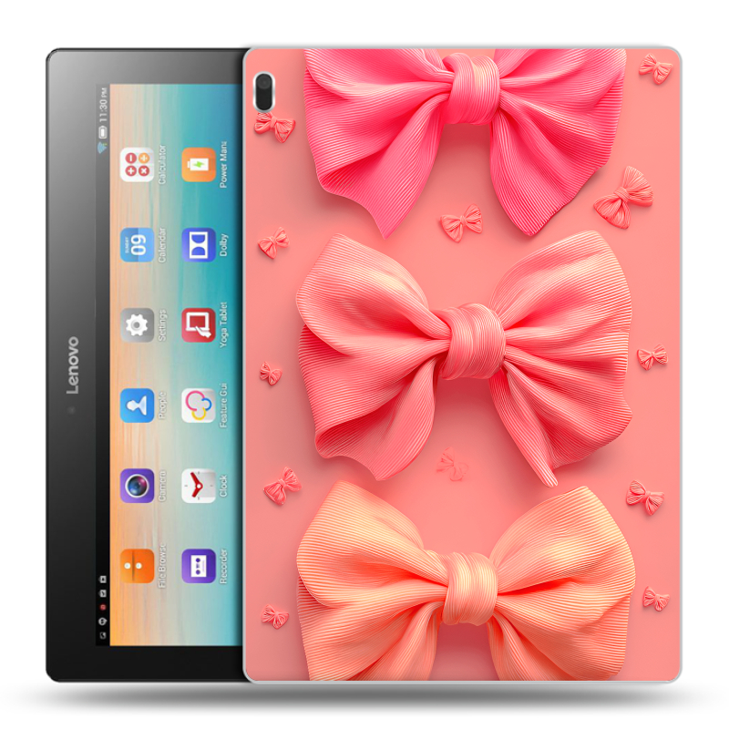 Силиконовый чехол на Lenovo Tab 4 10 с принтом Розовые бантики Силиконовый чехол на Lenovo Tab 4 10 с принтом Розовые бантики