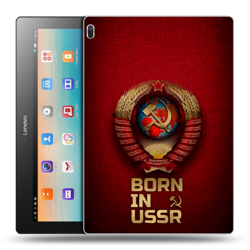 Силиконовый чехол на Lenovo Tab 4 10 с принтом Флаг Герб СССР Силиконовый чехол на Lenovo Tab 4 10 с принтом Флаг Герб СССР