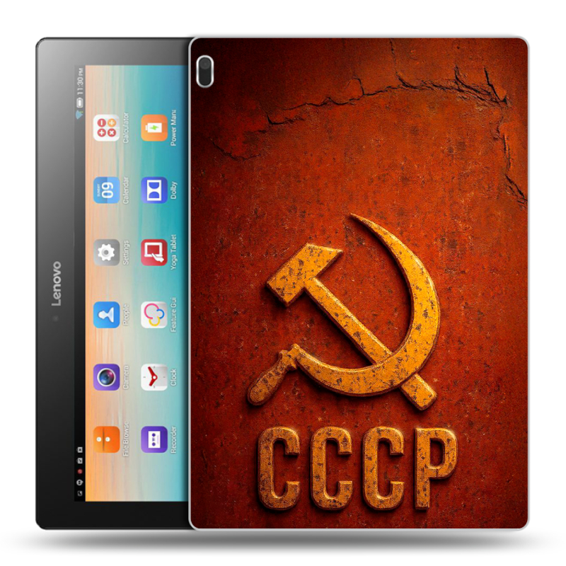 Силиконовый чехол на Lenovo Tab 4 10 с принтом Флаг Герб СССР Силиконовый чехол на Lenovo Tab 4 10 с принтом Флаг Герб СССР