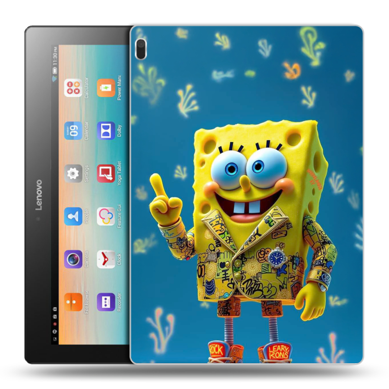 Силиконовый чехол на Lenovo Tab 4 10 с принтом Спанч боб Спанчбоб Силиконовый чехол на Lenovo Tab 4 10 с принтом Спанч боб Спанчбоб