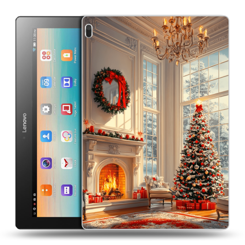 Силиконовый чехол на Lenovo Tab 4 10 с принтом Новый год Силиконовый чехол на Lenovo Tab 4 10 с принтом Новый год