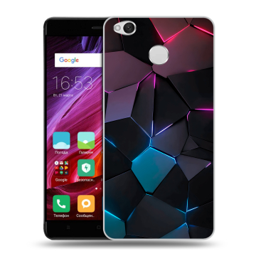 Силиконовый противоударный чехол на Xiaomi RedMi 4X с принтом Геометрия неона